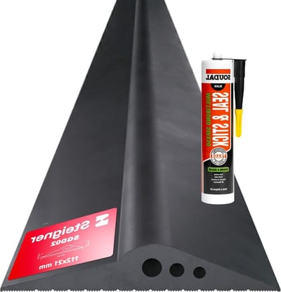 Garagedeur Drempelafdichting - Waterkering Strip - Garage Beschermen - EPDM Rubber Weerbestendig - 20mm x 112mm - Zwart