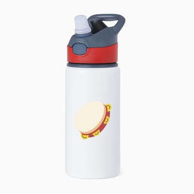 Hacebo® - Tamboerijn waterfles met rietje rood - Drum - Tamboerijn spelers - Muzikant - slaginstrument - trommel - water fles - 650ML