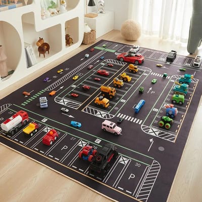 Cartoon Auto Verkeer Luspool Stapel Tapijt Kinderkamer Klimmat Huis Antislip en Vuilafstotend Woonkamer Mat 80*120cm
