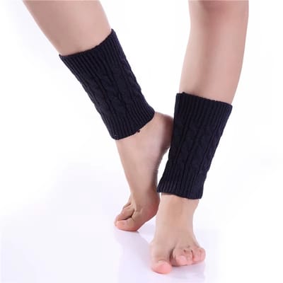 Dames Gebreide Winter Beenwarmers – Korte Laarsmanchetten & Voetwarmers voor Leggings, Mode Winter Accessoires-MARINEBLAUW