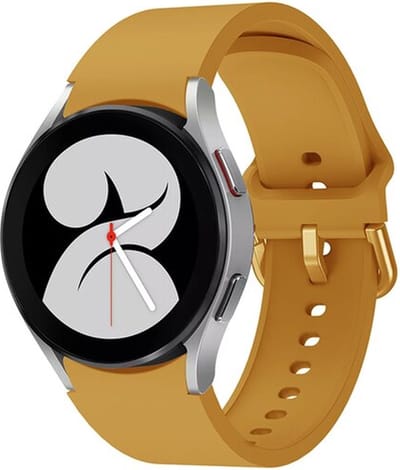 By Qubix - Geschikt voor Samsung Galaxy Watch bandje - Classic sportbandje 20mm - Oker - Geschikt voor Samsung Galaxy Watch 7 (40 & 44mm) - Galaxy Watch FE - Galaxy Watch 6 - Galaxy Watch 6 Pro - Galaxy Watch 5 - 5 Pro - Galaxy Watch 4 - 4 Classic