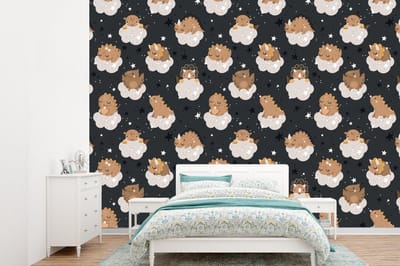 Behang - Fotobehang Patroon - Jongens - Dino - Kinderen - Breedte 360 cm x hoogte 260 cm