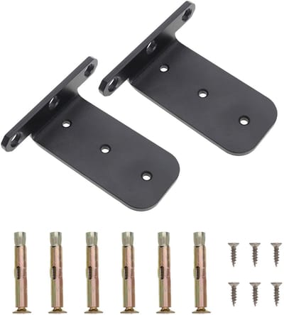 Dailygoods- Plankbeugel Zwart - Onzichtbare Planksteun - Stalen Beugel - Wandmontage - Draagvermogen tot 100 kg - Inclusief Schroeven