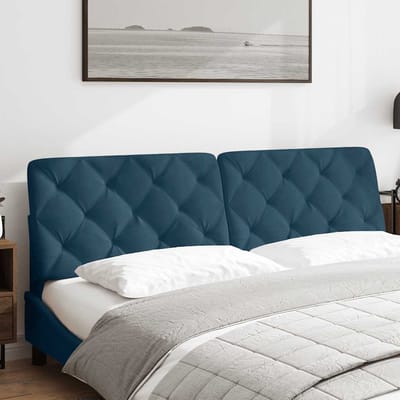 vidaXL - Hoofdbordkussen - 180 - cm - fluweel - blauw