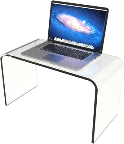 Acryl bijzettafel - Transparante tafel - Multifunctioneel gebruik - C-vormig ontwerp - 356 x 305 x 610 cm - Transparant