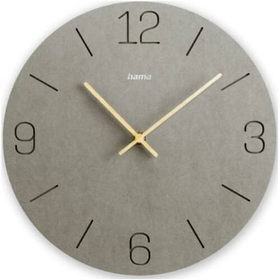 Hama 00185881 Wandklok Kwarts 30 cm x 30.00 mm x 30.00 mm x 2.00 mm Grijs Slepend uurwerk (geluidsloos)