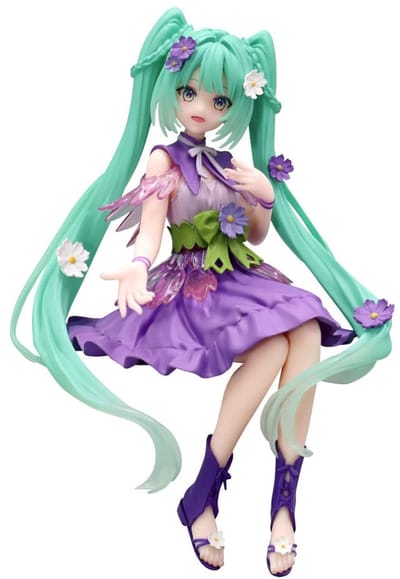Furyu Hatsune Miku Noodle Stopper PVC Statue Flower Fairy Cosmos Purple Color Ver. 14 cm Beeld
