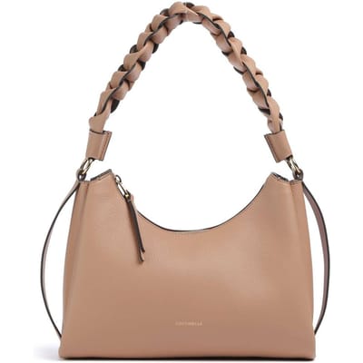 COCCINELLE Leren Schoudertas Boheme Grana Double Shoulder Bag Skin / Gazpacho Lichtbruin