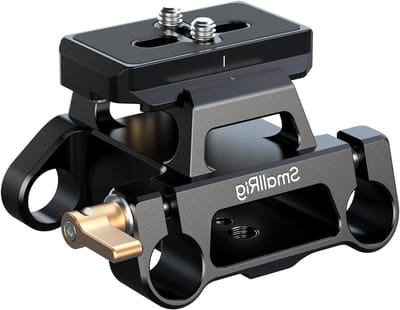 Universele Bevestigingsplaat Kit met Dubbele 15mm Stangklem voor Camera's, Snelle Ontgrendeling, 1/4"-20 en 3/8"-16 Schroefgaten, Ideaal voor Videoproductie en Fotografie