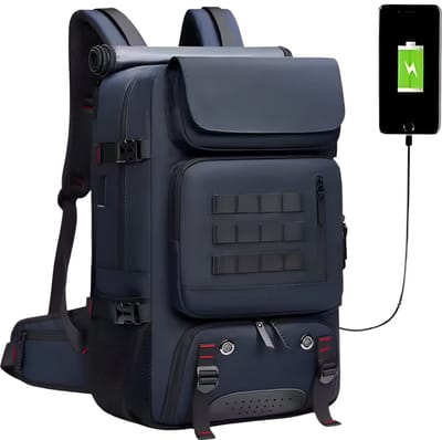 CarryQuest® - Heren Reisrugzak - Waterdicht 17-inch Laptopcompartiment + Aparte Schoenentas - Wandelrugzak - 50L - Blauw