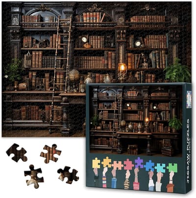 Puzzel Boeken Bibliotheek - Volwassen Legpuzzel - Hersentraining Ontspanning - Premium Kwaliteit Papier - 70 x 50 cm - Boekenplank Thema