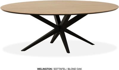 Maxfurn - Ovale eettafel 180x102cm met verjongde rand | Zeer krasvast | Kleur: Blond oak