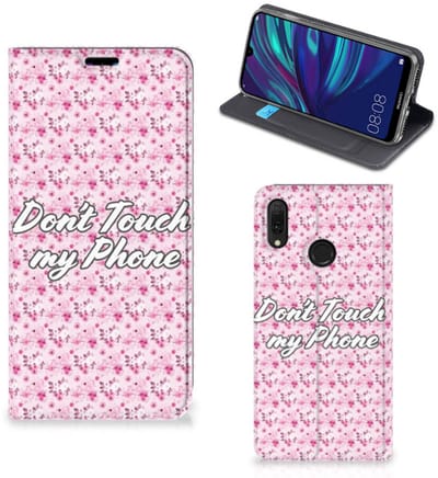Huawei Y7 hoesje Y7 Pro (2019) Design Case Flowers Pink DTMP