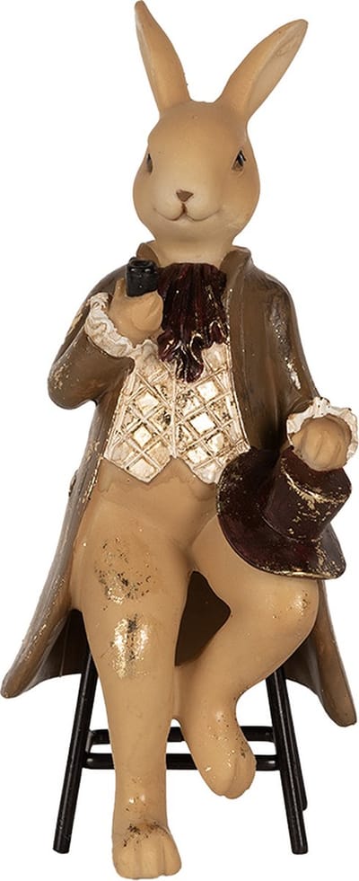 Clayre & Eef Beeld Konijn 20 cm Bruin Polyresin