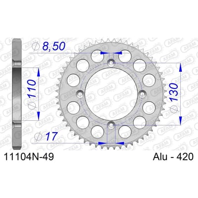 Tandwiel Afam 420 49 dents