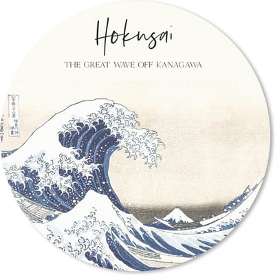 Muismat rond 20x20 cm - Mousepad The great wave off kanagawa - Kunst - Hokusai - Ronde muismatten