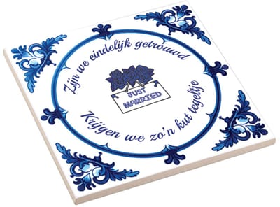 Spreuktegel Eindelijk Getrouwd Just Married - Cadeau Bruiloft - Origineel - Best Husband - Best Wife - Huwelijk Cadeau