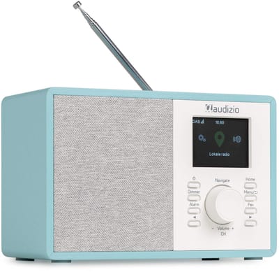 Internet radio - Audizio Cosa - FM en DAB radio - Kleine radio met Bluetooth - Wekkerfunctie - Blauw