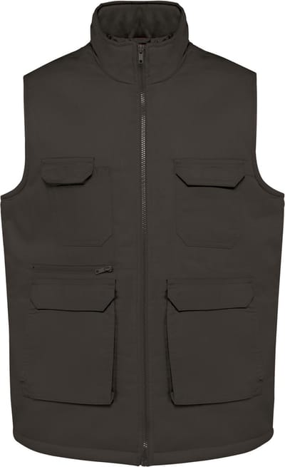 WK. Designed To Work Gewatteerd unisex gilet in polykatoen met veel zakken WK607 - Dark Grey - 3XL