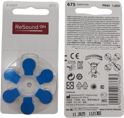 Resound P675 hoortoestelbatterijen