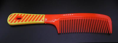 Grote handvat kam neon oranje-geel