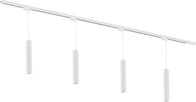 Qub Focus Railverlichting - wit - 200 cm - I-Vorm - 4x Hanglampen - Dimbaar - Complete Set
