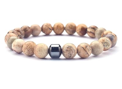 TVR-Wares® | Premium Kralen Armband 8mm | Sand Brown | maat M | 19cm