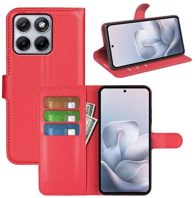 MobyDefend Hoesje - Geschikt voor Motorola Edge 70 Fusion - Kunstleren Wallet Book Case (Sluiting Voorkant) - Rood