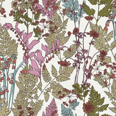 Bloemen behang Profhome 377513-GU vliesbehang glad met bloemen patroon mat crème groen blauw roze 5,33 m2