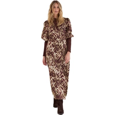 Tramontana Dress print browns