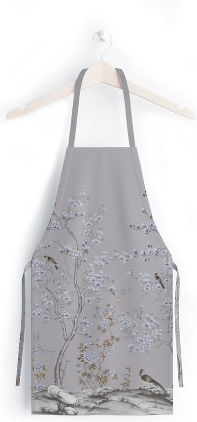 AP304-2 Keukenschort, dames, heren, fijn linnen, anti-transpirant, verstelbaar, One size, Unisex, blauw, keuken, schort