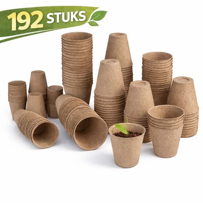 Tuilana® - Turfpotjes/stekpotjes/Moestuinpotjes - Rond 6 cm - Biologisch afbreekbaar- 192 stuks
