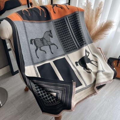 Elegante Dames Pashmina Herfst & Winter Dikke Warmte Dubbelzijdig Kwastjes Het Paard Sjaal Koudebestendig Winddicht Dekensjaal gray