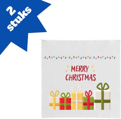 Akyol - kerstmerry christmas brillendoekjes - Kerstmis - kerst beker - winter - kerst - christmas - kerst cadeau - 17,8 bij 17,8 cm - 2 stuks