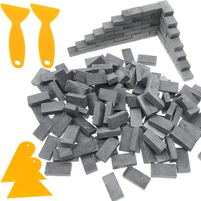 Miniatuurstenen 200PCS - Mini grijze bakstenen - Modelbouw accessoires - Ideaal voor diorama's - ShopVlot