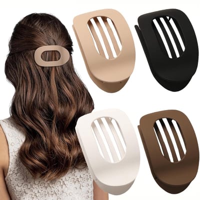 Dailygoods- Haarklem Hoge Kwaliteit - Platte Klemmen - 4 Stuks - Antislip - Geschikt voor Dik/Dun Haar - Duurzaam Kunststof - Haarclip