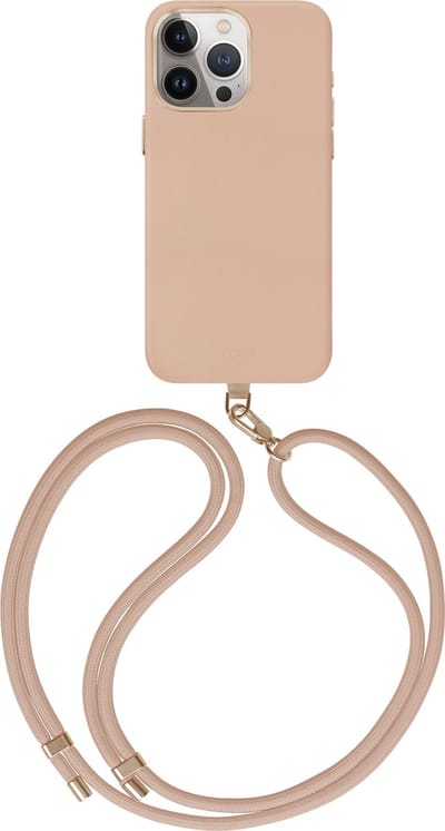 Coehl Muse geschikt voor MagSafe Backcover met koord geschikt voor iPhone 15 Pro - Dusty Nude
