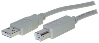 USB-A - USB-B kabel | USB2.0 | 2,5W | beige | 0,25 meter