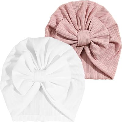 Zachte en rekbare baby turban met strik voor pasgeboren meisjes van 0-3 maanden, perfect voor elke gelegenheid