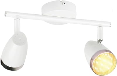 Glitzerlife - Plafondspot Plafondlamp - 2 vlammen draaibaar Opbouwspot - LED 12W warmwit - metalen moderne spot - Ø25cm - wit
