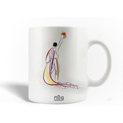 mok - Keramiek - Freddie Mercury - 30cl - Vaatwasmachinebestendig - Wit