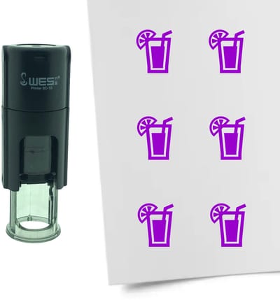 CombiCraft Stempel Cocktail 10mm rond - paarse inkt