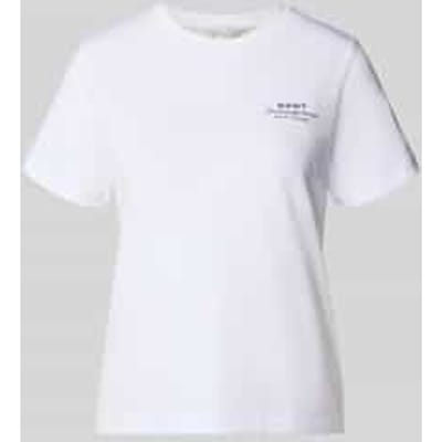 T-shirt met labelprint en ronde hals