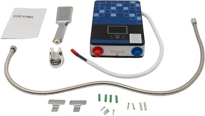Doorstroomboiler Elektrisch - Directe Verwarming - Douche Keuken - Tankloos Constante Temperatuur - 28 x 19 x 6.5 cm - Blauw
