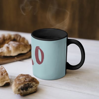 Magische Mok - Foto op Warmte Mokken - Koffiemok - XOXO - Blauw - Rood - Magic Mok - Beker - 350 ML - Theemok
