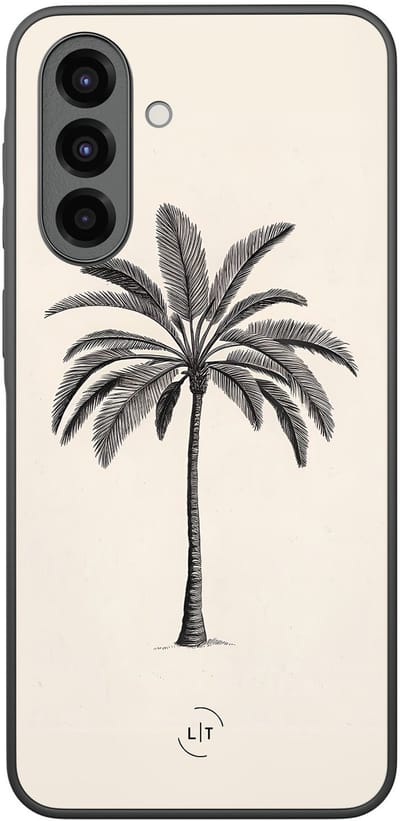 Leuke Telefoonhoesjes - Hoesje geschikt voor Samsung Galaxy A36 - Palmboom - Backcover zwart - Natuur - Beige