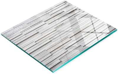 Decoratieve glazen keukensnijplank met steenmotief, wit, 60x52 cm