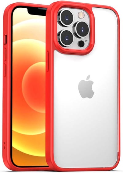 Smartphonica TPU Sterk Hoesje Met Doorzichtige Achterkant voor iPhone 12 Pro Max - Rood geschikt voor iPhone 12 Pro Max