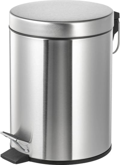 Pedaalemmer - prullenpak - Afvalbak - Pedaal - 3L - Rvs-Wit-Zwart