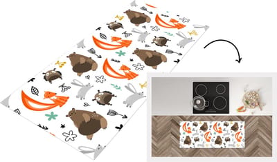 Keukenloper - Loper keuken - Dieren - Bos - Patroon - 120x50 cm - Keukenloper vinyl